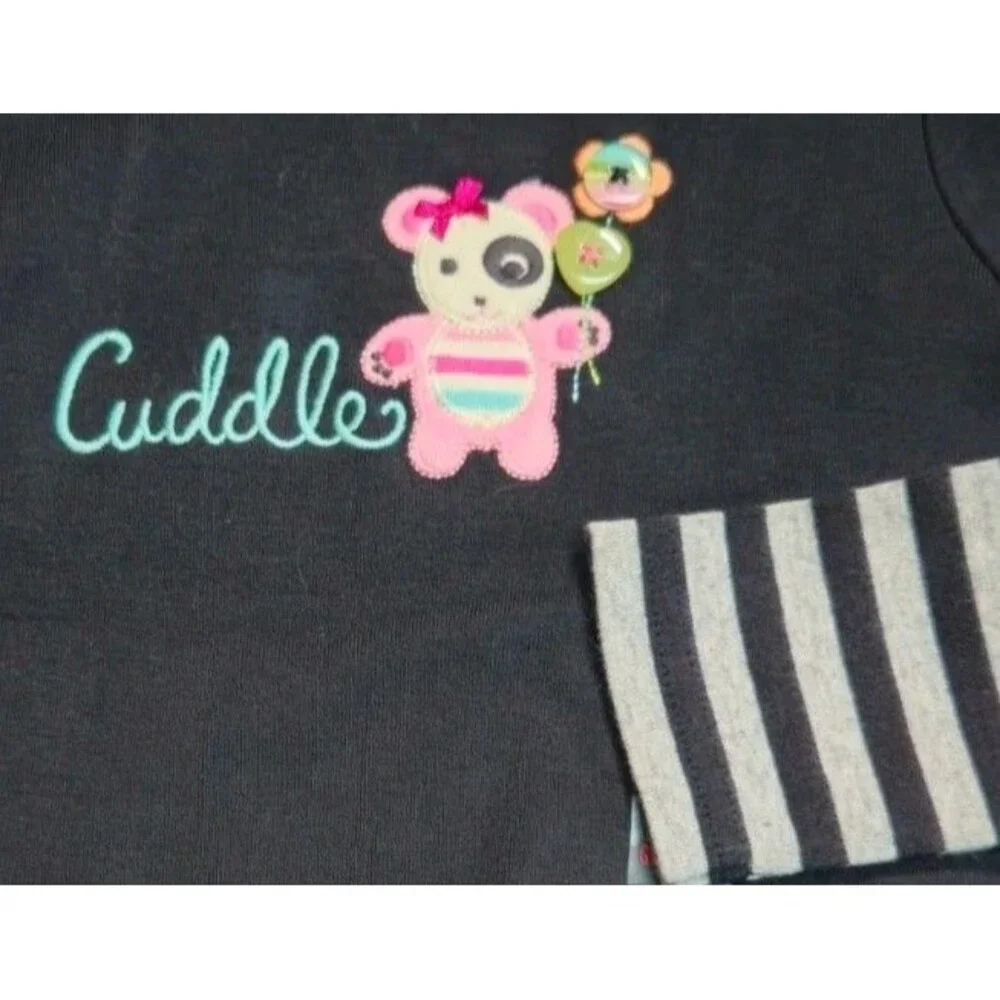 Gymboree Imaginary Friends Black Panda Cuddle Tee Size 5 Long Sleeved New w/ Tag